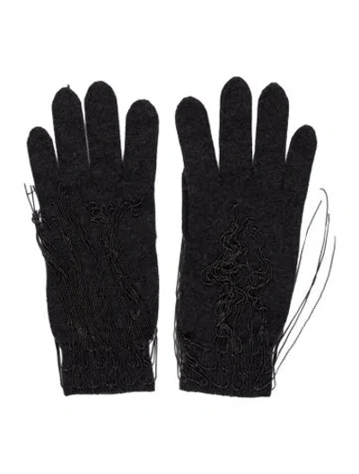 Pre-owned Brunello Cucinelli Gloves Beaded Chain Gloves In Gray
