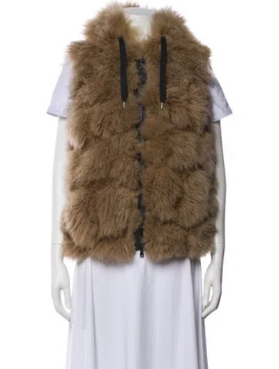 Pre-owned Brunello Cucinelli Goat Fur Vest W/ Tags In Brown