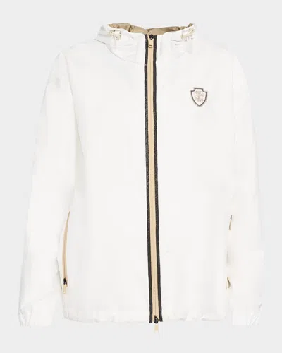 Brunello Cucinelli Golf Sport Club Hooded Zip Jacket In C007 White