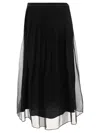 Brunello Cucinelli Crispy Silk Paneled Maxi Circle Skirt