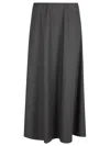 Brunello Cucinelli Grey Flared Wool Skirt In Grigio Scuro