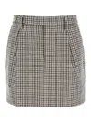 Brunello Cucinelli Checked Virgin Wool Flannel Miniskirt In Sand