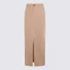Brunello Cucinelli Cotton-linen Chino Maxi Skirt In Coloniale