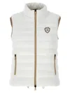 Brunello Cucinelli Goose Down Padded Cotton Vest With Front Logo And High Neck In White