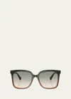 Brunello Cucinelli Gradient Acetate Square Sunglasses In Brown