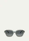 Brunello Cucinelli Gradient Acetate Square Sunglasses In Grey