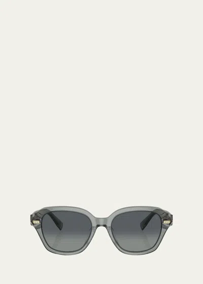 Brunello Cucinelli Gradient Acetate Square Sunglasses In Grey