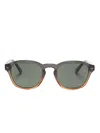 Brunello Cucinelli Gradient-effect Round-frame Sunglasses In Brown
