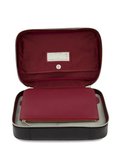 Brunello Cucinelli Grain Leather Beauty Case In Black