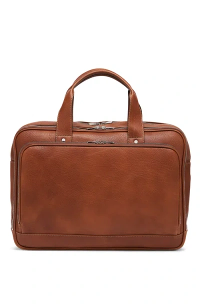 Brunello Cucinelli Grained Calfskin Briefcase In Copper