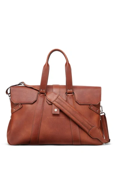 Brunello Cucinelli Grained Calfskin Country Weekender Bag In Copper
