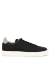 Brunello Cucinelli Suede-trimmed Full-grain Leather Sneakers In Black