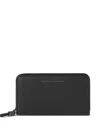 Brunello Cucinelli Grained Calfskin Wallet With Shiny Zipper Pull In Pattern
