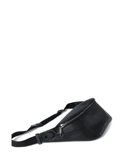 Brunello Cucinelli Grained-leather Belt Bag In Black