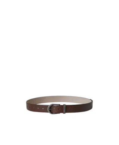 Brunello Cucinelli Grained Leather Belt In Multicolor