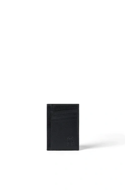 Brunello Cucinelli Grained Leather Card Holder In Black