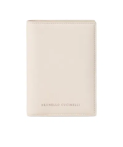 Brunello Cucinelli Rectangular Passport Holder In White