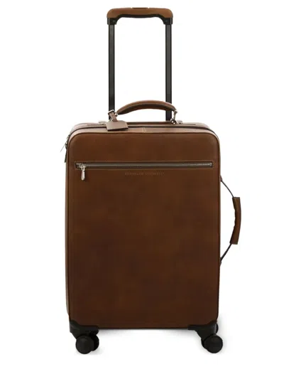 Brunello Cucinelli Men Calfskin Trolley With Grain In Brown