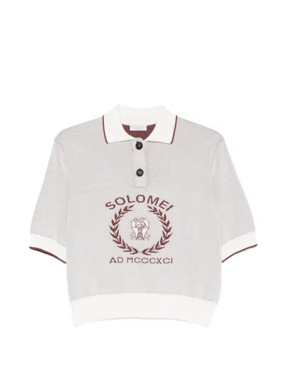 Brunello Cucinelli Graphic Polo Shirt In White