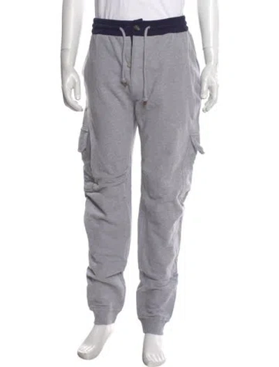 Pre-owned Brunello Cucinelli Graphic Print Cargo Pants In Gray