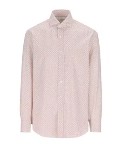Brunello Cucinelli Graphic-print Cotton Shirt In Pink