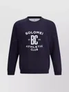 Brunello Cucinelli Sweatshirt In Blue With A Crew Neck And Pint In Purple