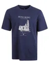 Brunello Cucinelli Cotton Hong Kong Graphic Print T-shirt In Blue