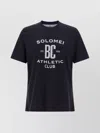 Brunello Cucinelli Graphic Print Crew Neck T-shirt With Side Slits In Black