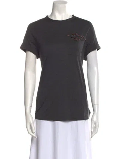 Pre-owned Brunello Cucinelli Graphic Print Crew Neck T-shirt In Gray