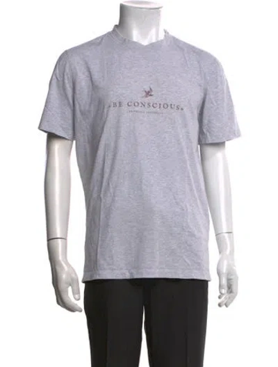 Pre-owned Brunello Cucinelli Graphic Print Crew Neck T-shirt In Grey