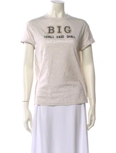 Pre-owned Brunello Cucinelli Graphic Print Crew Neck T-shirt In Neutral