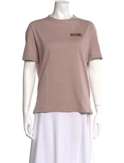 Pre-owned Brunello Cucinelli Graphic Print Crew Neck T-shirt In Pink