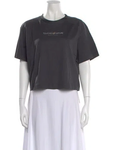 Pre-owned Brunello Cucinelli Graphic Print Crew Neck T-shirt W/ Tags In Gray