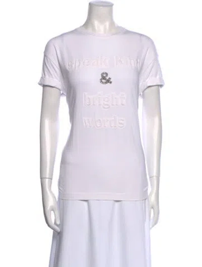 Pre-owned Brunello Cucinelli Graphic Print Crew Neck T-shirt In White