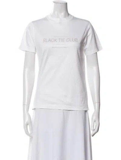 Pre-owned Brunello Cucinelli Graphic Print Crew Neck T-shirt In White