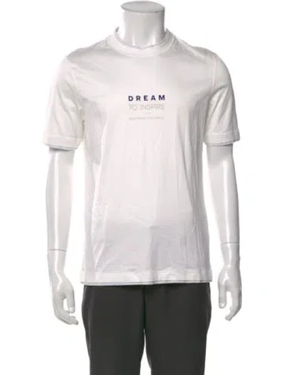 Pre-owned Brunello Cucinelli Graphic Print Crew Neck T-shirt In White
