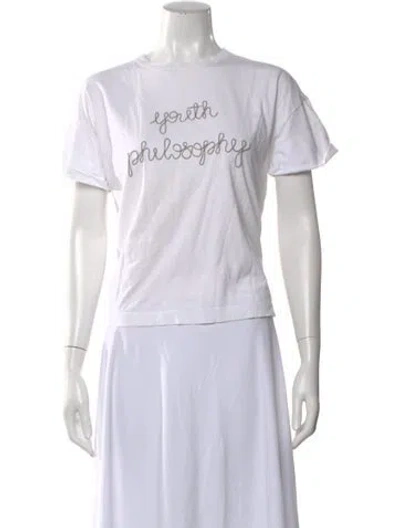 Pre-owned Brunello Cucinelli Graphic Print Crew Neck T-shirt In White