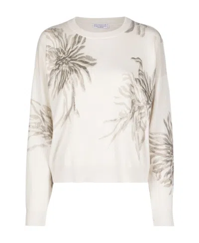 Brunello Cucinelli Graphic-print Jumper In White