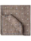 Brunello Cucinelli Graphic-print Silk Pocket Square In Brown