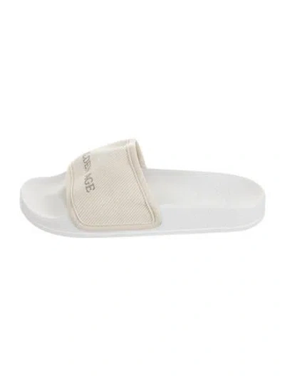 Pre-owned Brunello Cucinelli Graphic Print Slides W/ Tags In White