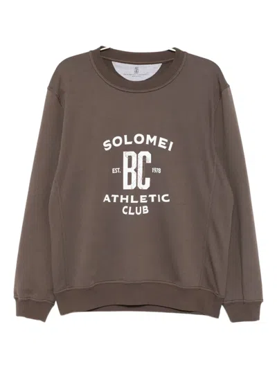 Brunello Cucinelli Graphic-print Sweatshirt In Brown