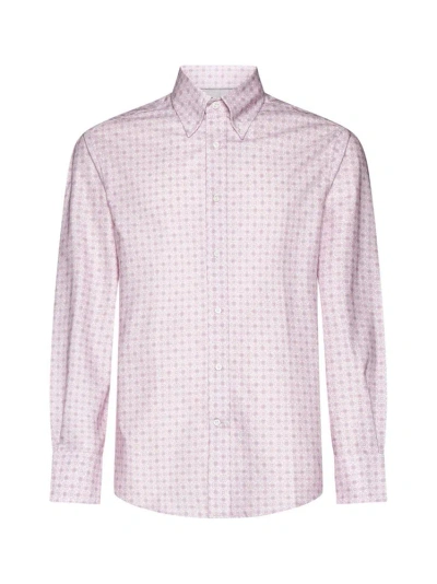 Brunello Cucinelli Graphic Printed Buttoned Shirt In Pink
