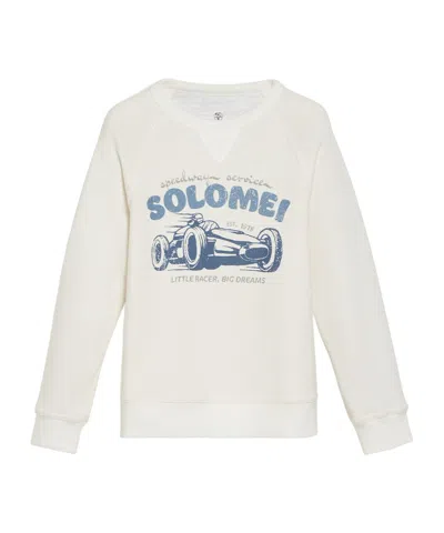 Brunello Cucinelli Kids' Graphic-print Sweatshirt In White