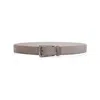 Brunello Cucinelli Adjustable Grey Leather Belt With Punch-hole Detailing