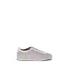 Brunello Cucinelli Gray Calf Leather Bos Taurus Low Top Men's Sneakers In Gray