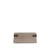 Brunello Cucinelli Essence Rectangular Suede Pouch Top Handle