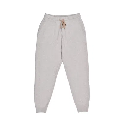 Brunello Cucinelli Ribbed-knit Track Pants In Gray