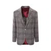 Brunello Cucinelli Wool-blend Check Blazer In Brown