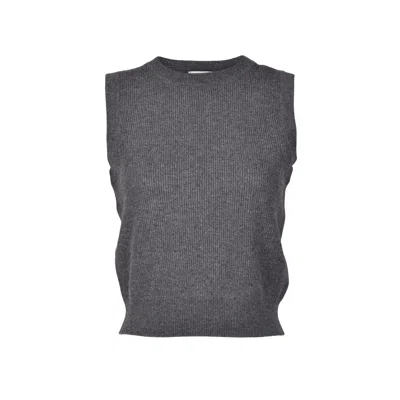 Brunello Cucinelli Gray Cashmere Women's Sweater In Blue