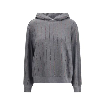 Brunello Cucinelli Gray Cotton Sweatshirt